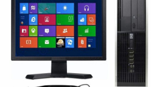 Desktop computer, monitor and keyboard